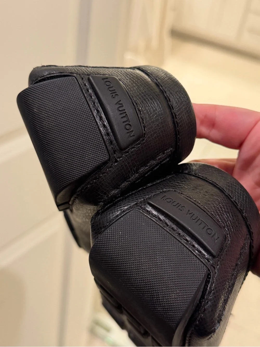 Louis Vuitton Black Leather LV Buckle Loafers